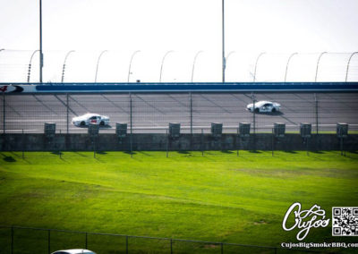 Cujo's Big Smoke BBQ cooking it up at the AutoClub 400.